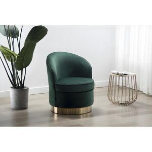 Vente-unique Fauteuil SANELA en velours - Vert sapin