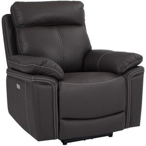 Vente-unique Fauteuil relax électrique en cuir ISIRIS - Marron