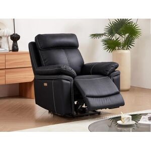 Vente-unique Fauteuil relax électrique en cuir ISIRIS - Noir