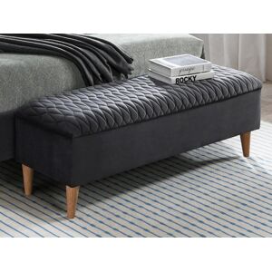 Vente-unique Banc coffre DANIELE - Tissu velours - Gris