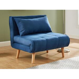 Vente unique Fauteuil convertible XL en tissu CHILA Bleu