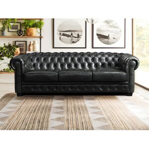 Vente uniquecom Canape chesterfield 4 places BRENTON 100 cuir de buffle Vert empire