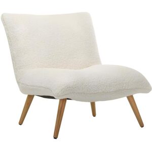 Vente-unique Fauteuil en tissu sherpa effet peau de mouton PEPITA - Blanc