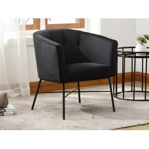 Vente-unique Fauteuil cabriolet en velours FAKART - Noir