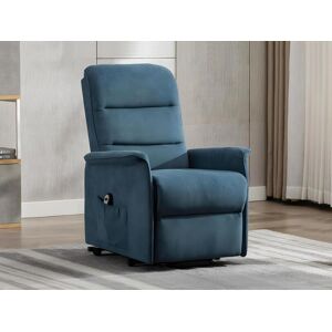 Vente unique Fauteuil releveur electrique en tissu bleu CAPUCINE