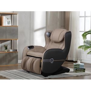 Vente unique Fauteuil massant KASOU en simili avec LEDs Systeme zero gravite Option bluetooth Beige