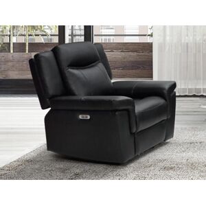 Vente unique Fauteuil relax electrique en cuir KENNETH Noir