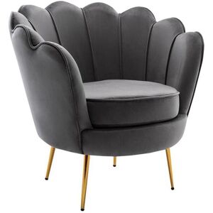 PASCAL MORABITO Fauteuil coquillage en velours anthracite DANDELION de Pascal Morabito