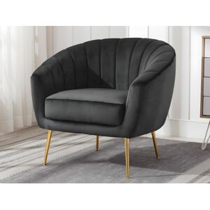 Vente-unique Fauteuil cabriolet en velours PABLITO - Anthracite