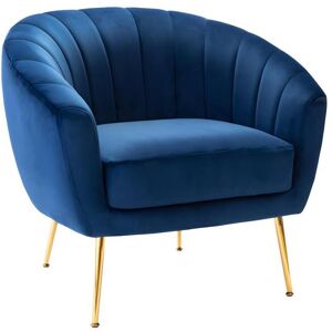 Vente-unique Fauteuil cabriolet en velours PABLITO - Bleu roi