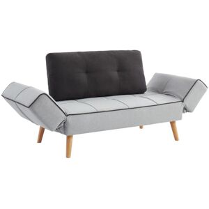 Vente-unique Canapé convertible clic-clac en tissu EBATY II - Gris clair et anthracite