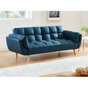 Vente unique Canape 3 places convertible clic clac en tissu bleu LOELINE