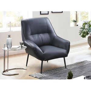 Vente unique Fauteuil en cuir noir STABIA