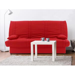 Vente unique Canape convertible clic clac 100 coton avec coffre de rangement FARWEST II Rouge