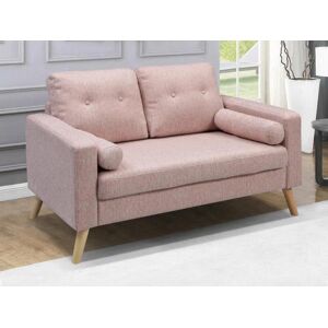 Vente unique Canape 2 places en tissu effet lainage a bouclettes TATUM Rose