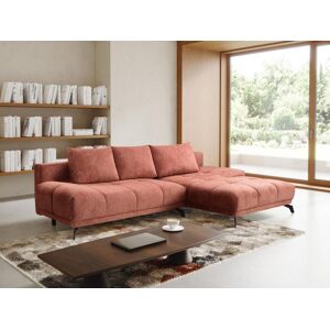 Canape dangle convertible droit en tissu texture terracotta CASTALA de Maison Cephy