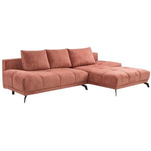 Canape dangle convertible droit en tissu texture terracotta CASTALA de Maison Cephy