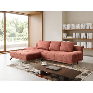 Canape dangle convertible gauche en tissu texture terracotta CASTALA de Maison Cephy