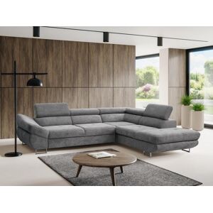 Vente unique Canape dangle droit convertible en tissu texture gris DALIAS