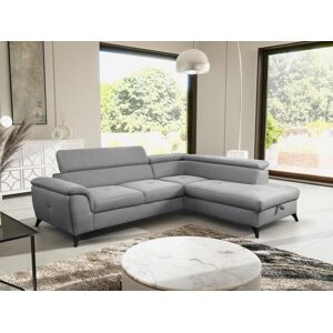 Vente unique Canape dangle convertible droit en tissu gris BORTIGALI