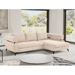 Canape dangle convertible droit en tissu texture beige AMARONI de Maison Cephy