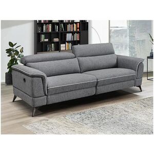 Vente unique Canape 3 places relax electrique en tissu gris MACARI