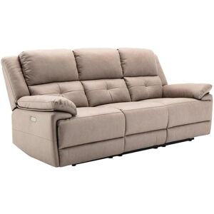 Vente unique Canape 3 places relax electrique en tissu taupe DOLENE