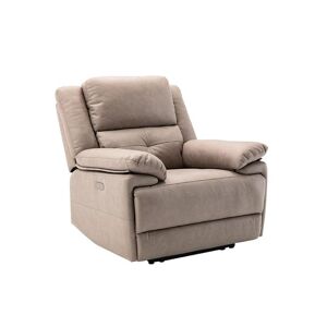 Vente-unique Fauteuil relax électrique en tissu taupe DOLENE