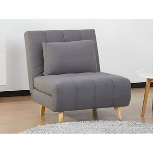 Vente unique Fauteuil convertible en tissu gris STREVI