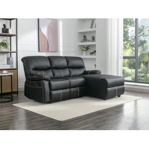 Vente unique Canape dangle droit relax en simili noir CANBY