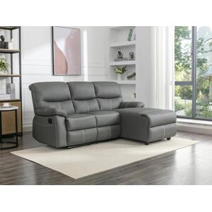 Vente unique Canape dangle droit relax en simili gris CANBY