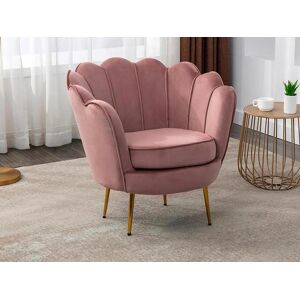 PASCAL MORABITO Fauteuil coquillage en velours rose DANDELION de Pascal Morabito