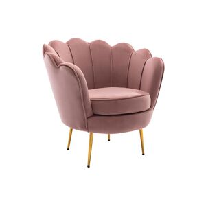 PASCAL MORABITO Fauteuil coquillage en velours rose DANDELION de Pascal Morabito