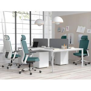 Workēa Fauteuil de bureau professionnel - Avec têtière - Tissu - Bleu - VOLTI