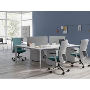 Vente-unique.com Fauteuil de bureau professionnel - Tissu - Bleu - HUMIA