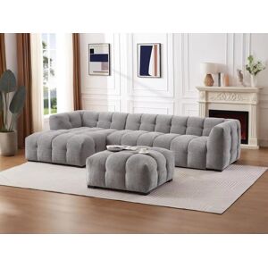 Canape dangle gauche en tissu chine gris DILOME de Pascal Morabito