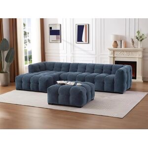 Canape dangle gauche en tissu chine bleu DILOME de Pascal Morabito