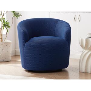 Vente-unique Fauteuil pivotant en tissu 3D bleu nuit ACERETO