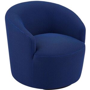 Vente-unique Fauteuil pivotant en tissu 3D bleu nuit ACERETO