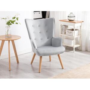 Vente unique Fauteuil en velours gris VATELY