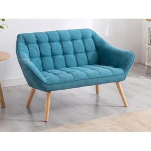 Vente unique Canape 2 places en tissu bleu CASERTA