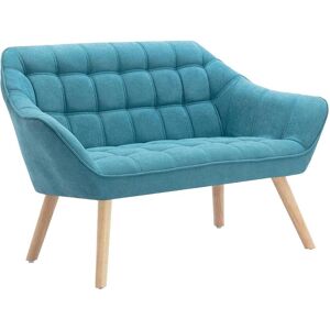 Vente-unique Canapé 2 places en tissu bleu CASERTA