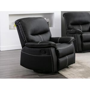 Vente-unique Fauteuil relax en simili noir CANBY