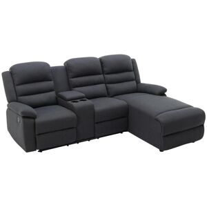 Vente-unique Canapé d'angle droit relax en tissu anthracite MACEDONIA