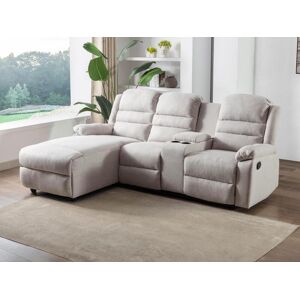 Vente unique Canape dangle gauche relax en tissu beige MACEDONIA