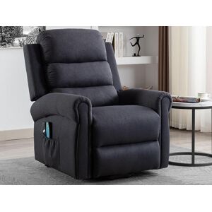 Vente unique Fauteuil massant en tissu avec releveur electrique Gris anthracite LOVARI