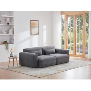 Vente unique Canape 3 places en tissu gris MAGALI