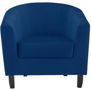 Vente-unique Fauteuil cabriolet en velours bleu nuit CRISTOBAL II