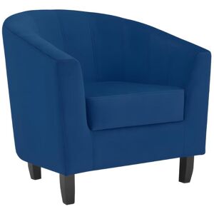 Vente-unique Fauteuil cabriolet en velours bleu nuit CRISTOBAL II