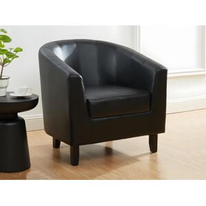 Vente unique Fauteuil cabriolet en simili noir CRISTOBAL II